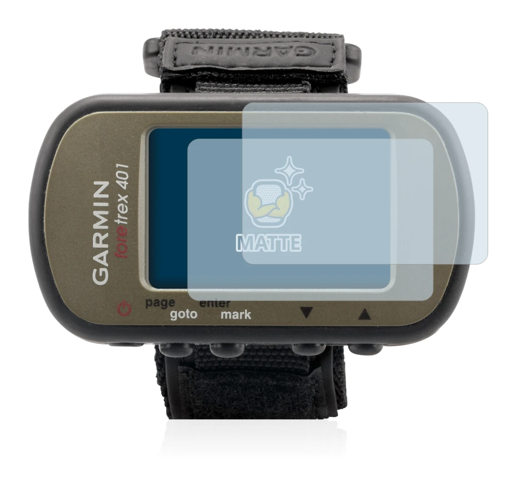 Image of the device Garmin Foretrex 401 with a wide variety of screen protectors.