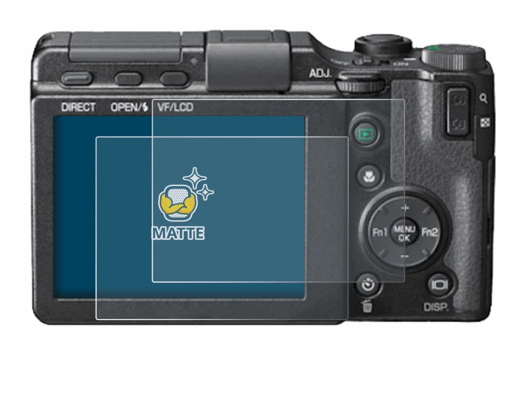 Image of the device Ricoh GXR with a wide variety of screen protectors.