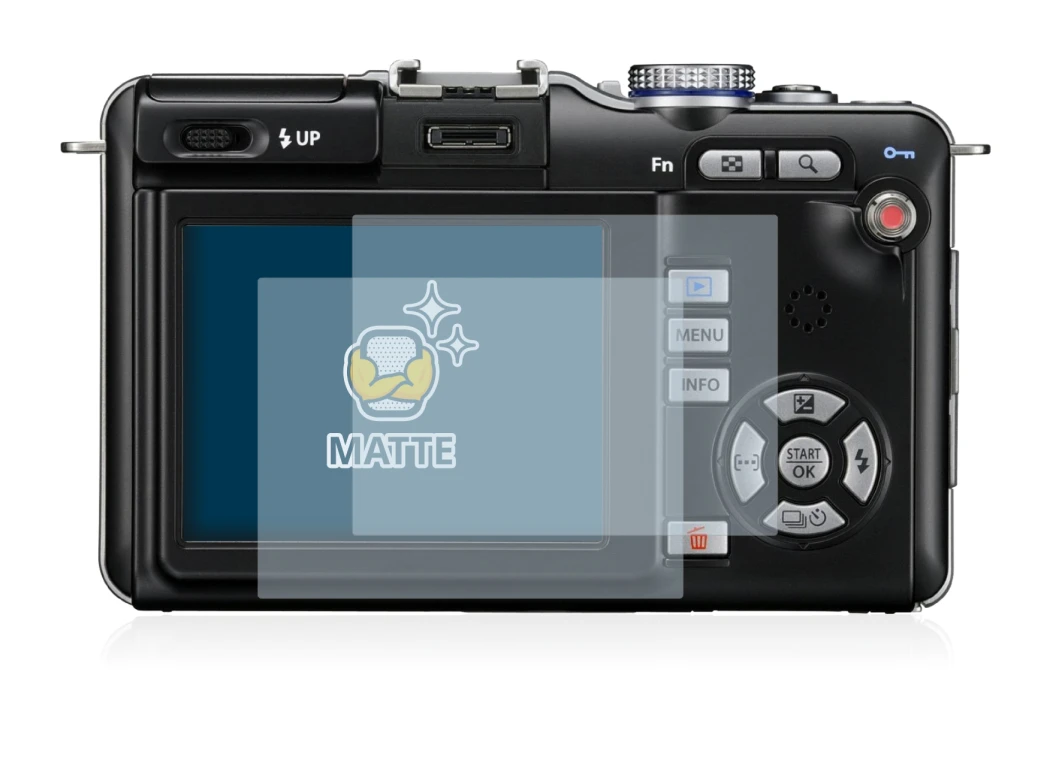 Image of the device Olympus PEN E-PL1 with a wide variety of screen protectors.