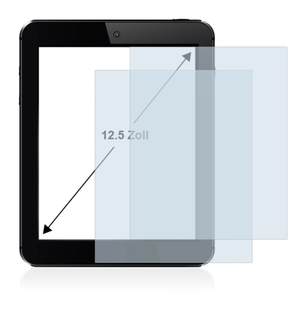 Image of the device with a wide variety of screen protectors.