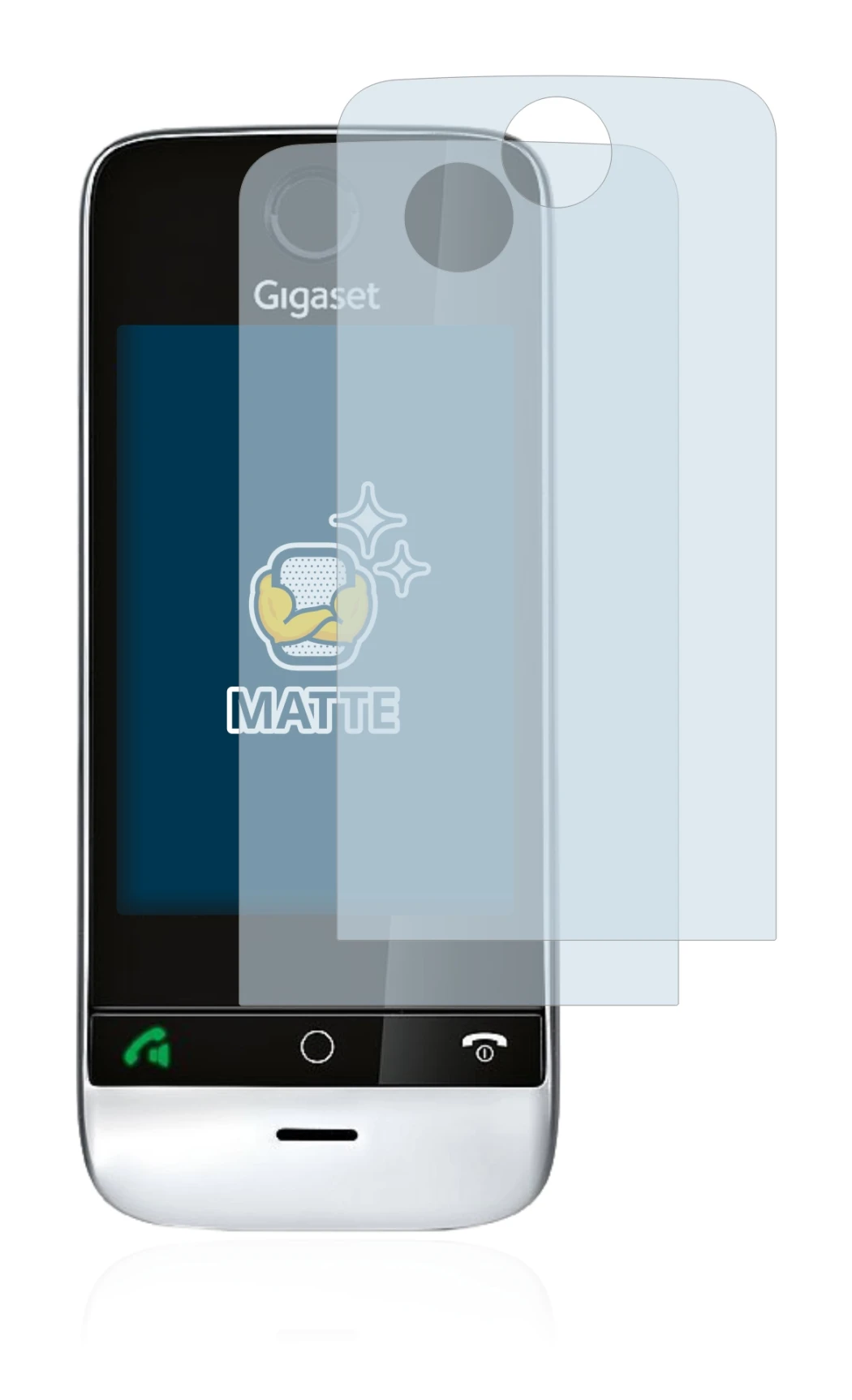 Image of the device Gigaset SL910 (circular cutout) with a wide variety of screen protectors.