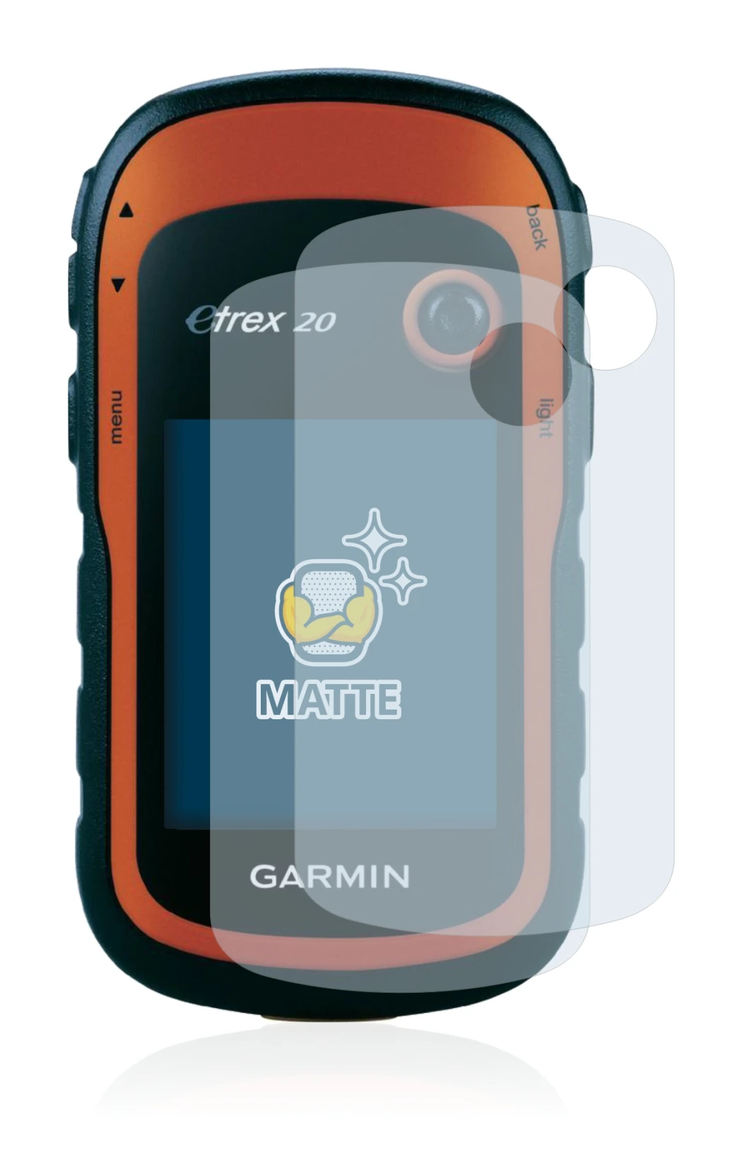 Image of the device Garmin eTrex 20 with a wide variety of screen protectors.