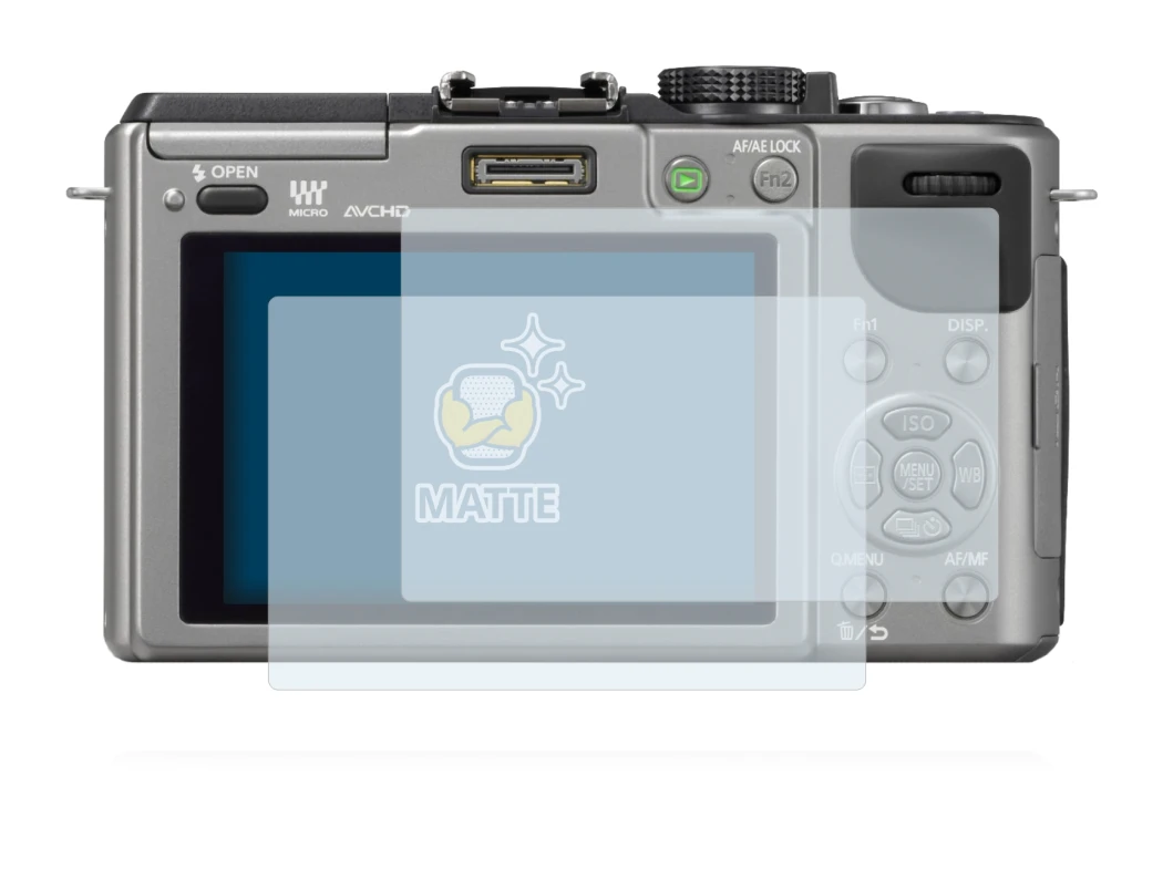 Image of the device Panasonic Lumix DMC-GX1 with a wide variety of screen protectors.