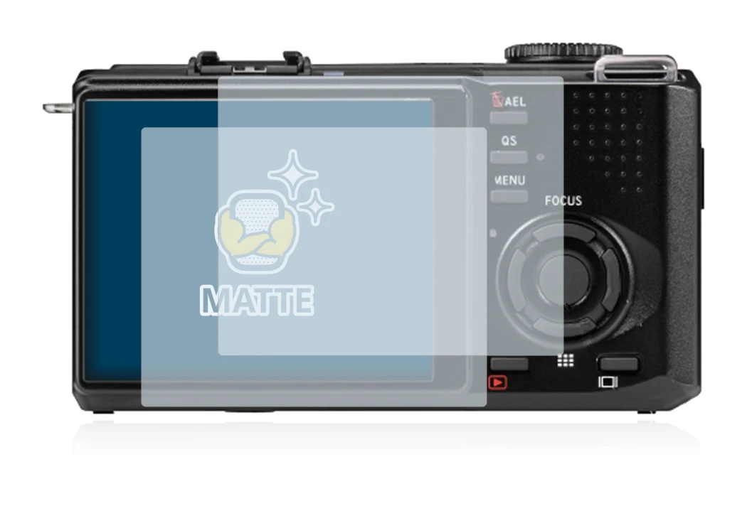 Image of the device Sigma DP2 Merrill with a wide variety of screen protectors.