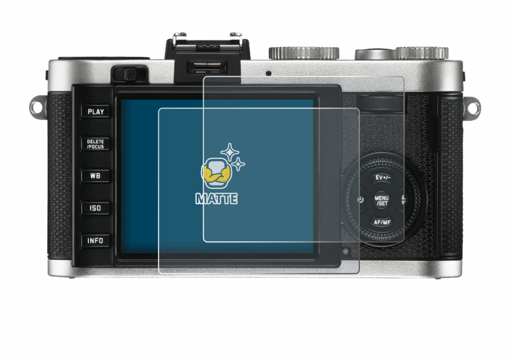 Image of the device Leica X2 with a wide variety of screen protectors.