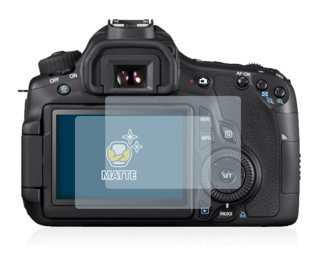 Image of the device Canon EOS 650D with a wide variety of screen protectors.