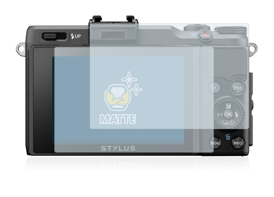 Image of the device Olympus Stylus XZ-2 with a wide variety of screen protectors.