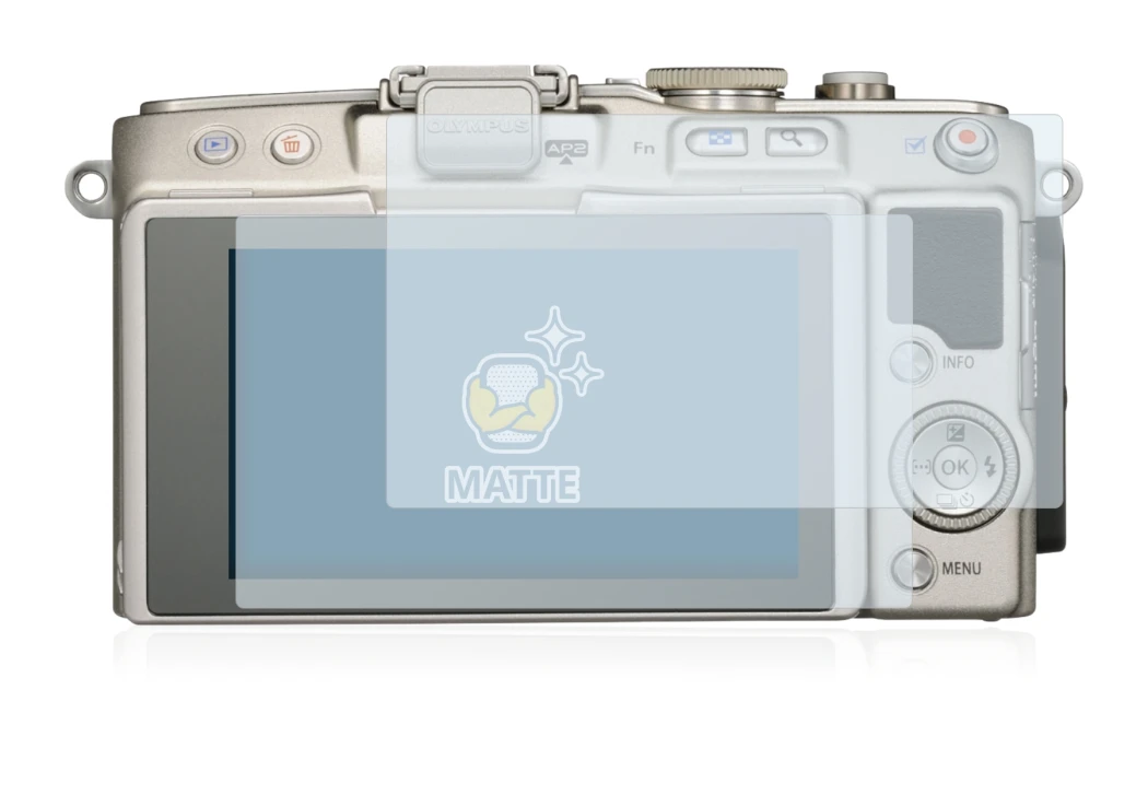 Image of the device Olympus PEN E-PL6 with a wide variety of screen protectors.