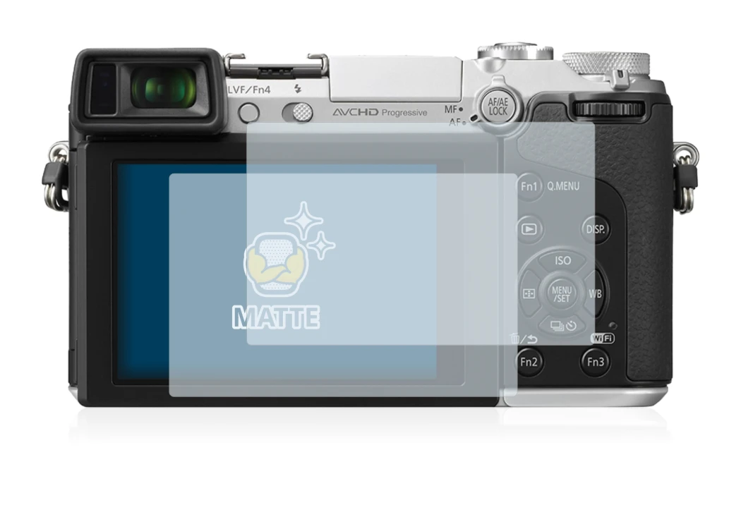 Image of the device Panasonic Lumix DMC-GX7 with a wide variety of screen protectors.