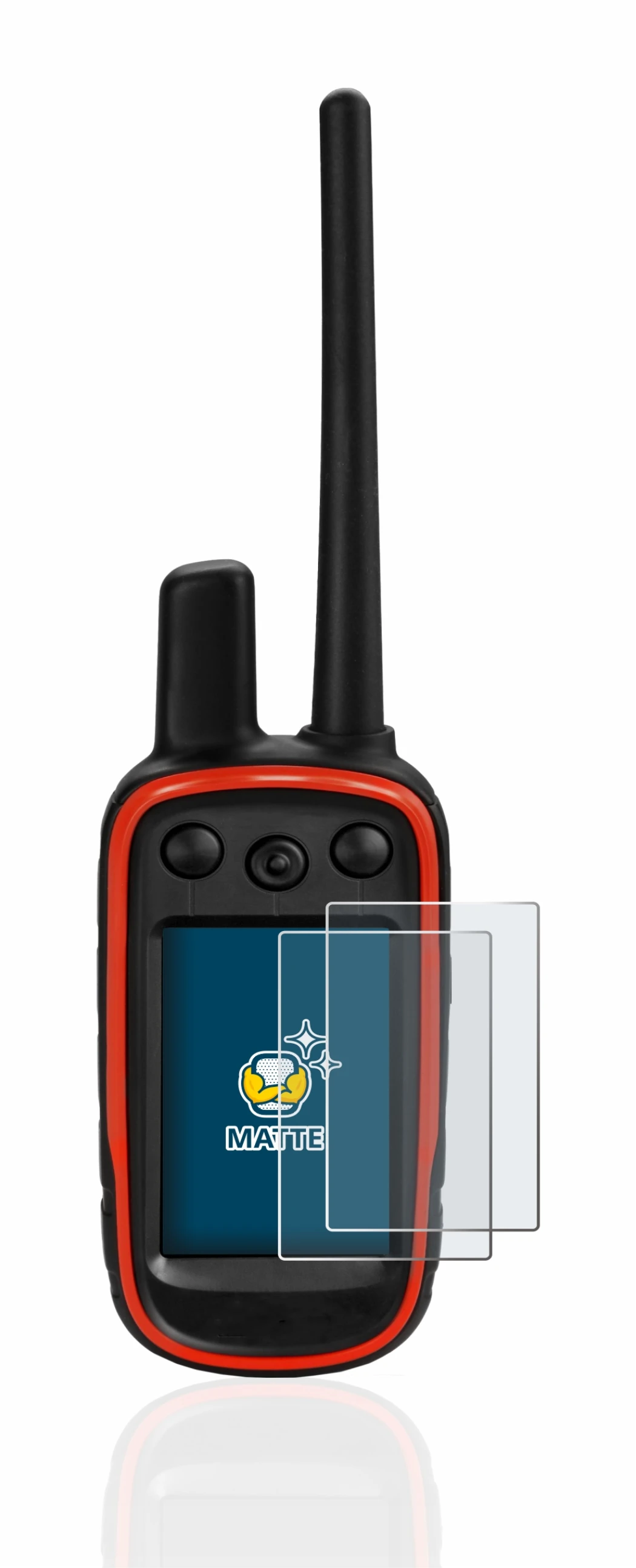Image of the device Garmin Alpha 100 with a wide variety of screen protectors.