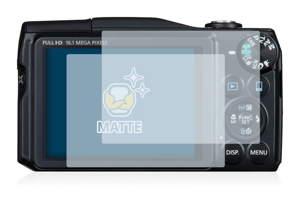Image of the device Canon PowerShot SX700 HS with a wide variety of screen protectors.