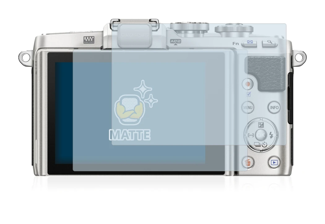 Image of the device Olympus PEN E-PL7 with a wide variety of screen protectors.