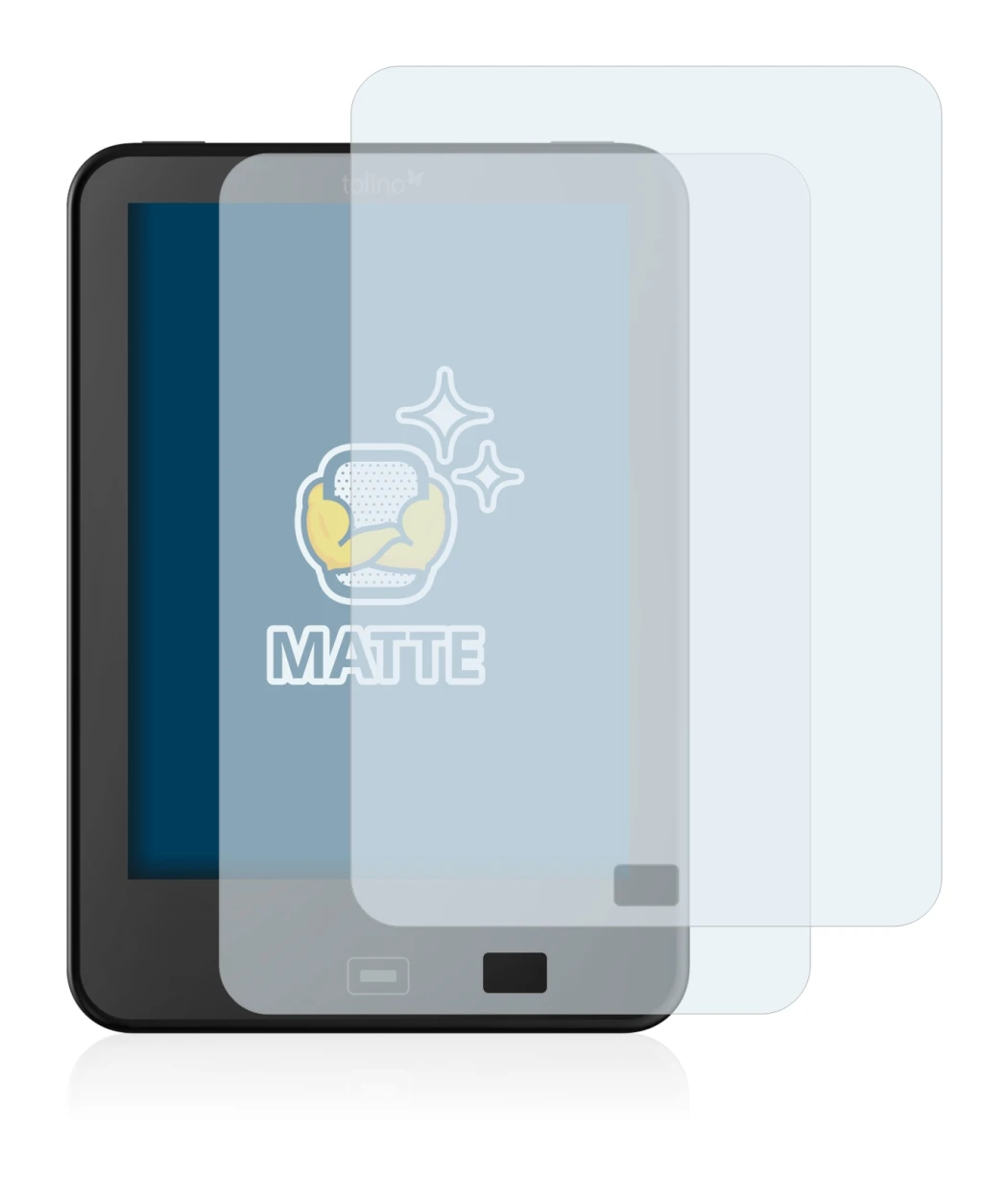 Image of the device Tolino Vision 2 with a wide variety of screen protectors.