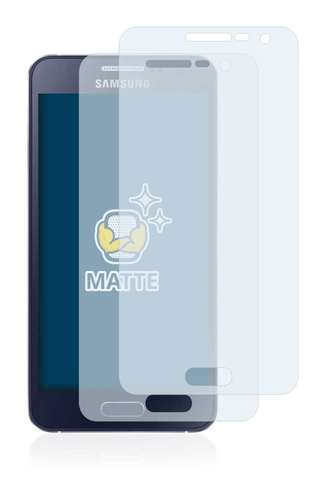 Image of the device Samsung Galaxy A3 2015 with a wide variety of screen protectors.
