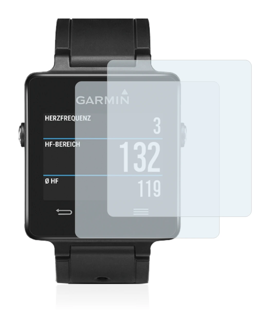 Image of the device Garmin vivoactive with a wide variety of screen protectors.