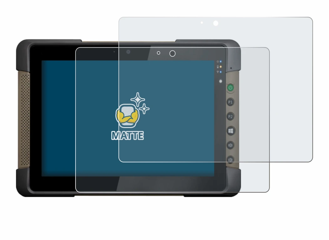 Image of the device Getac T800 with a wide variety of screen protectors.