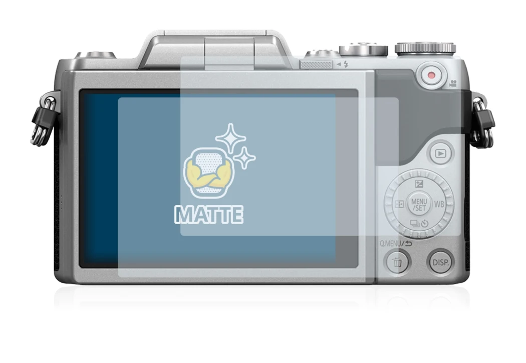 Image of the device Panasonic Lumix DMC-GF7 with a wide variety of screen protectors.