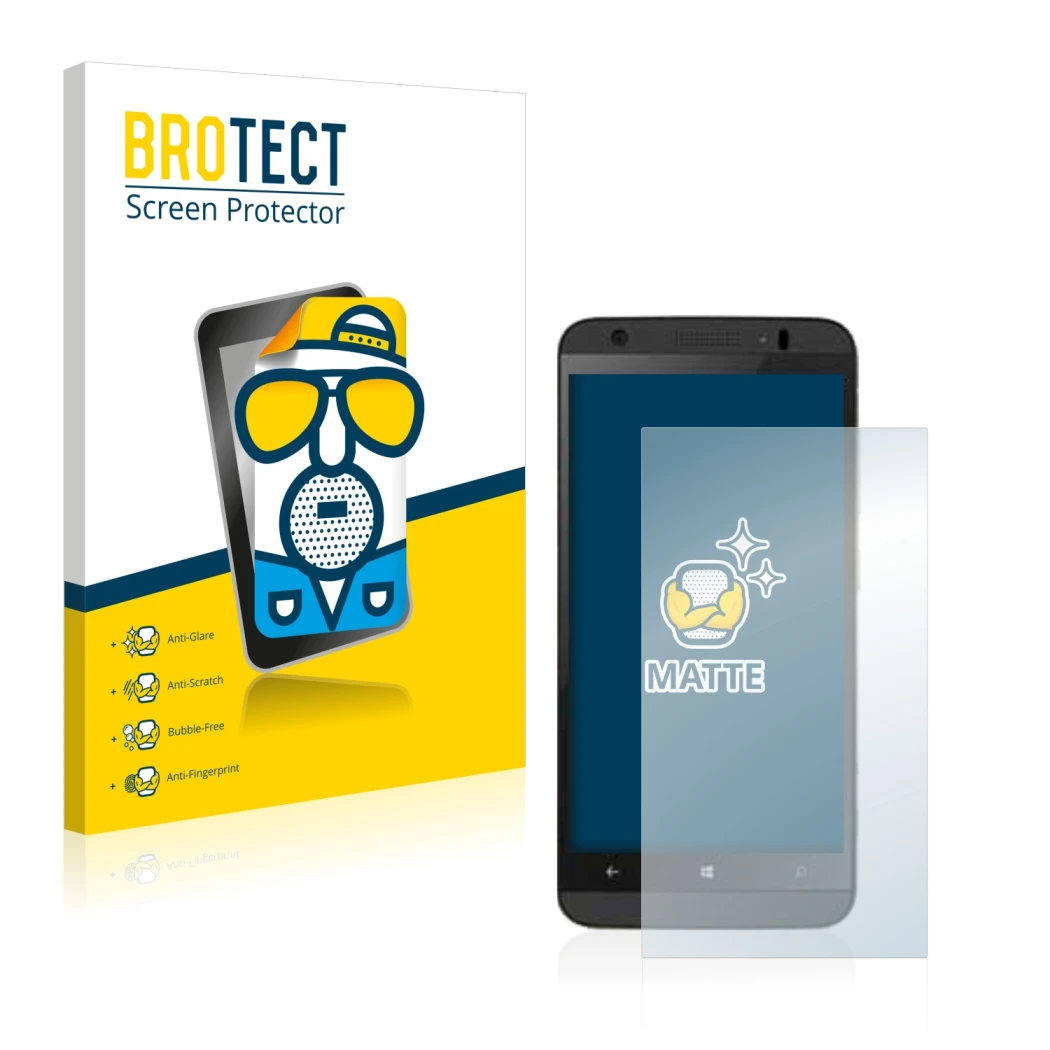 Front side of a product packaging with the brand logo BROTECT. Next to it is the device Kazam Thunder 450WL shown with the cor