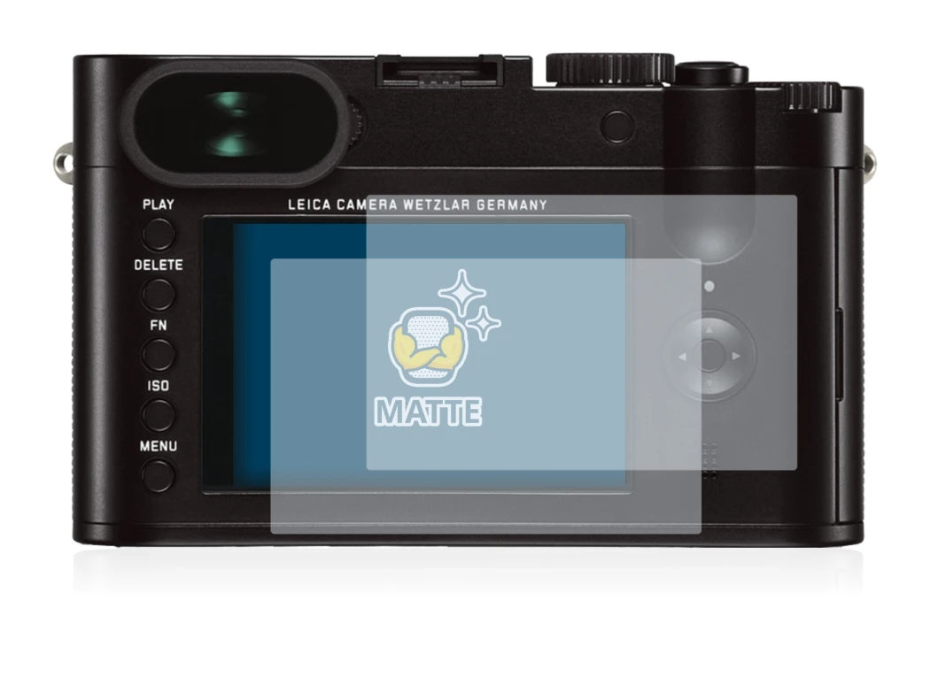 Image of the device Leica Q (Typ 116) with a wide variety of screen protectors.