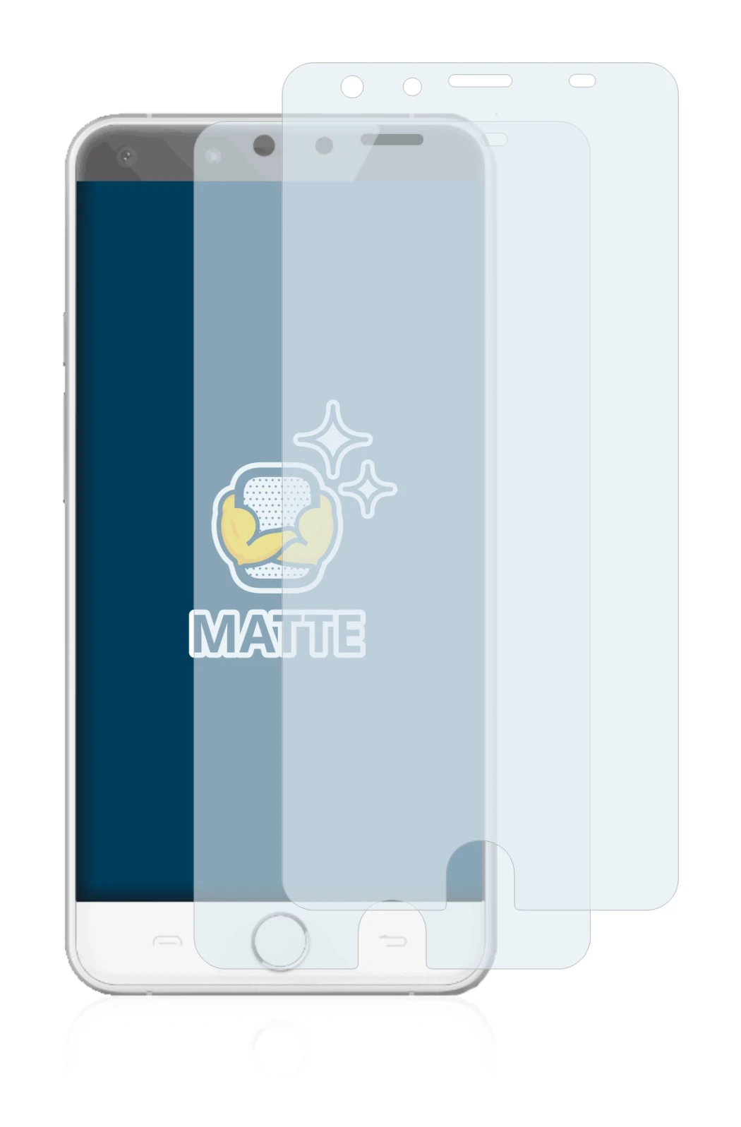 Image of the device Ulefone Be Touch with a wide variety of screen protectors.