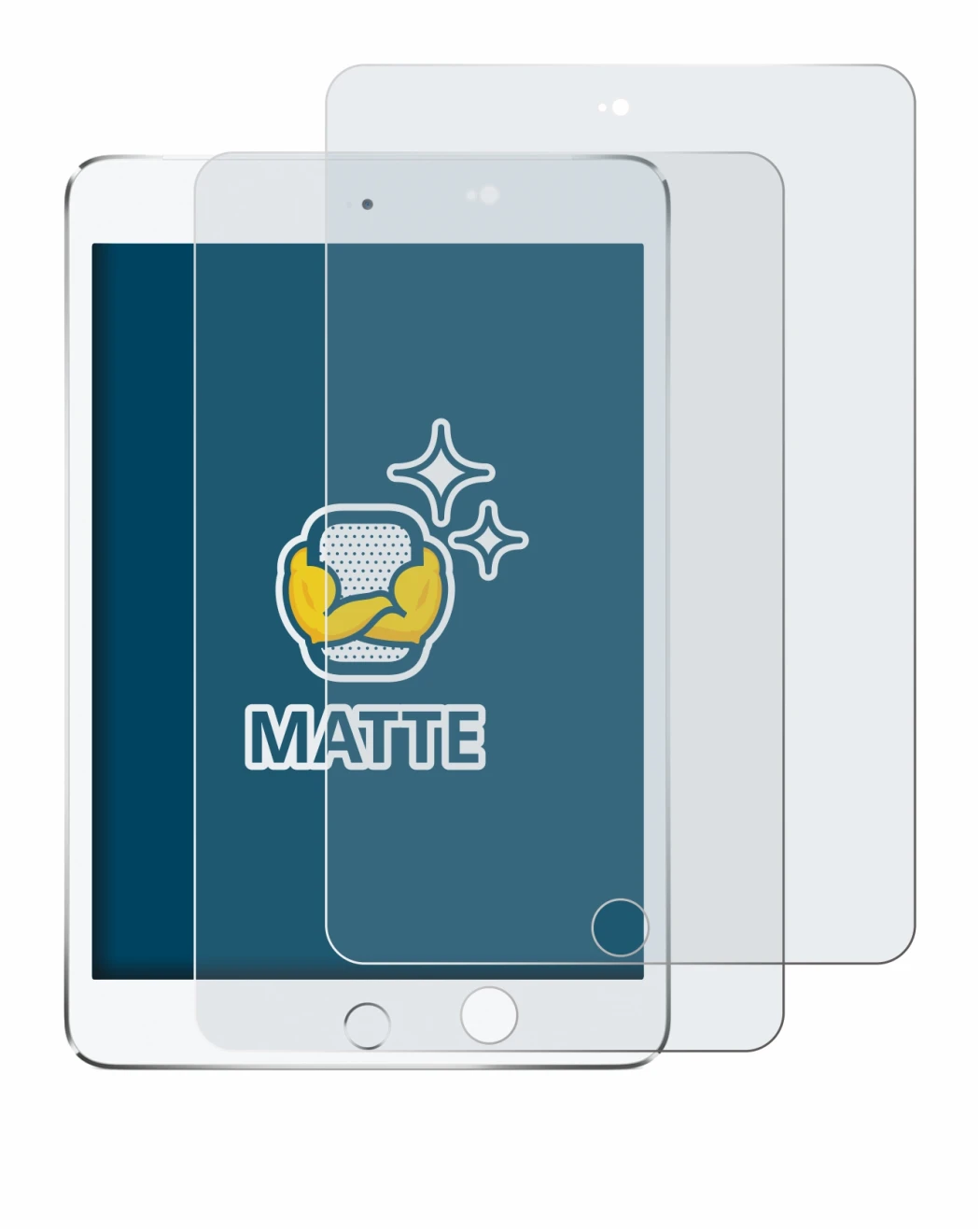 Image of the device Apple iPad Mini 4 2015 with a wide variety of screen protectors.