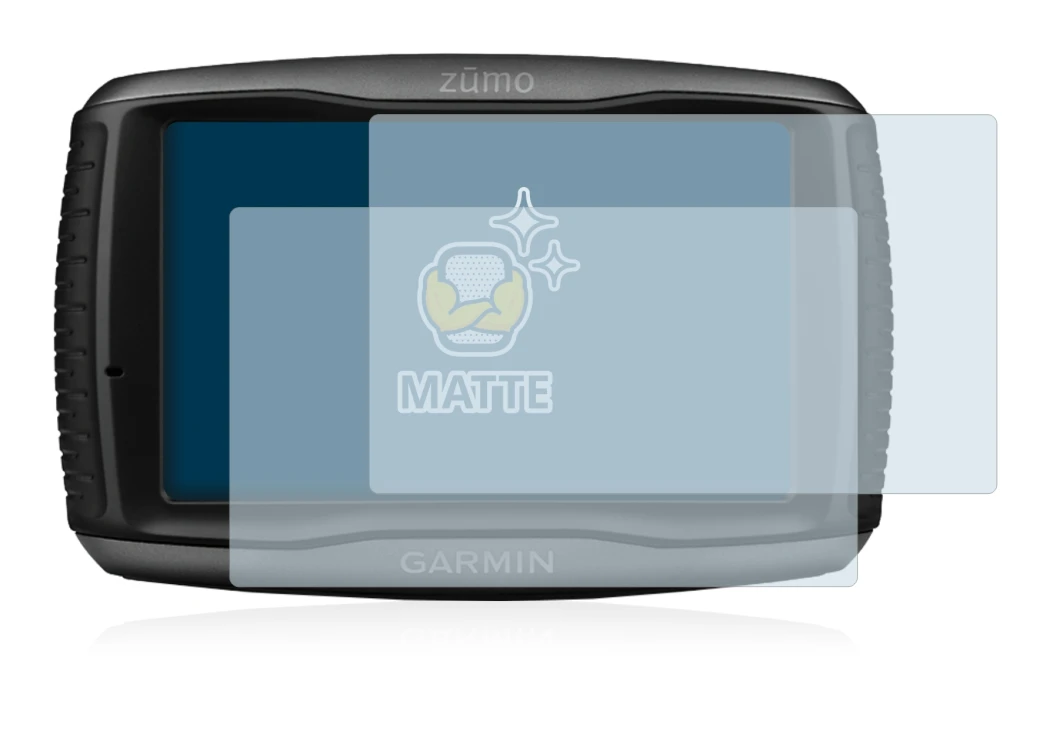 Image of the device Garmin zumo 595LM with a wide variety of screen protectors.