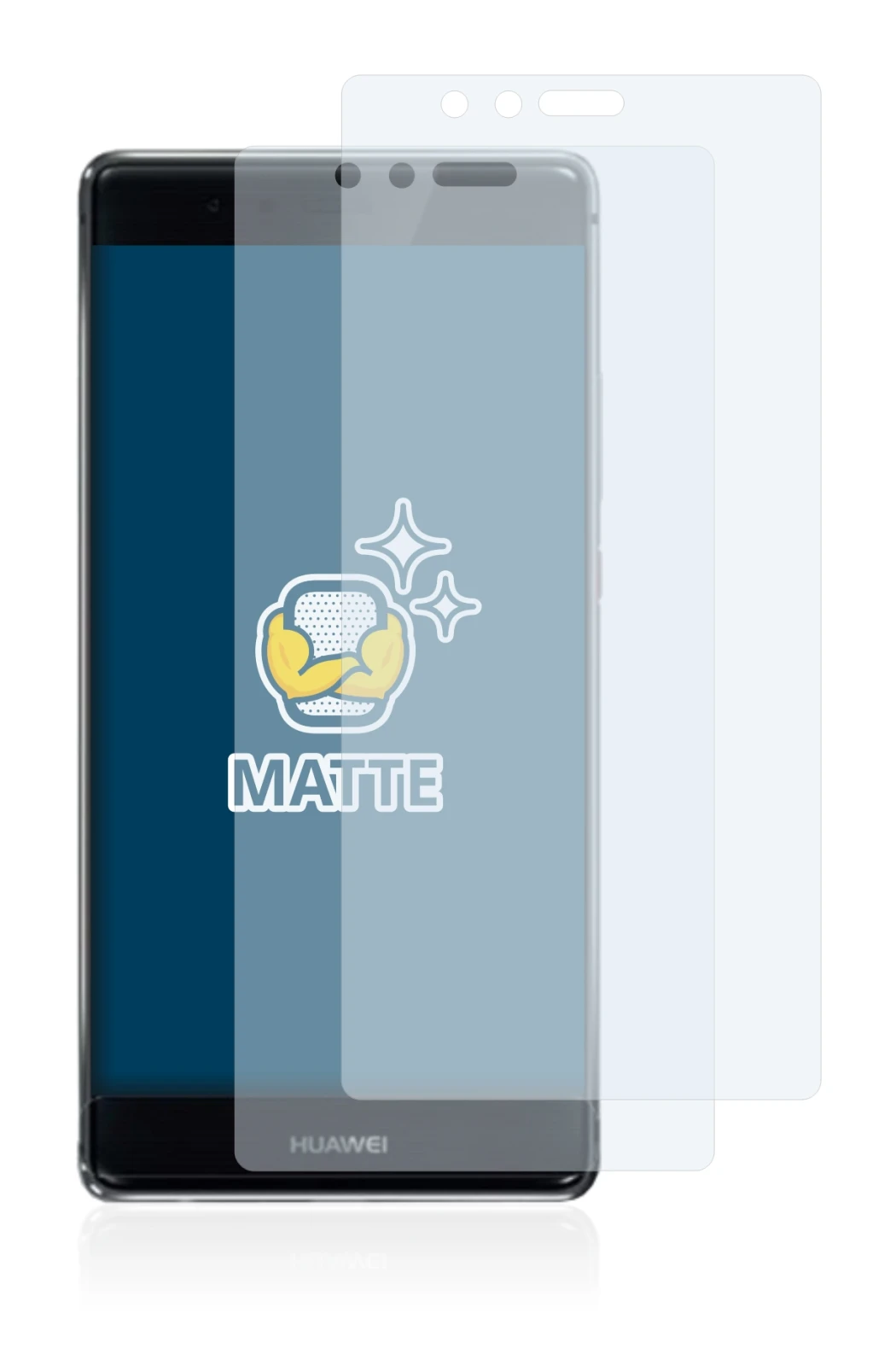 Image of the device Huawei P9 Plus with a wide variety of screen protectors.