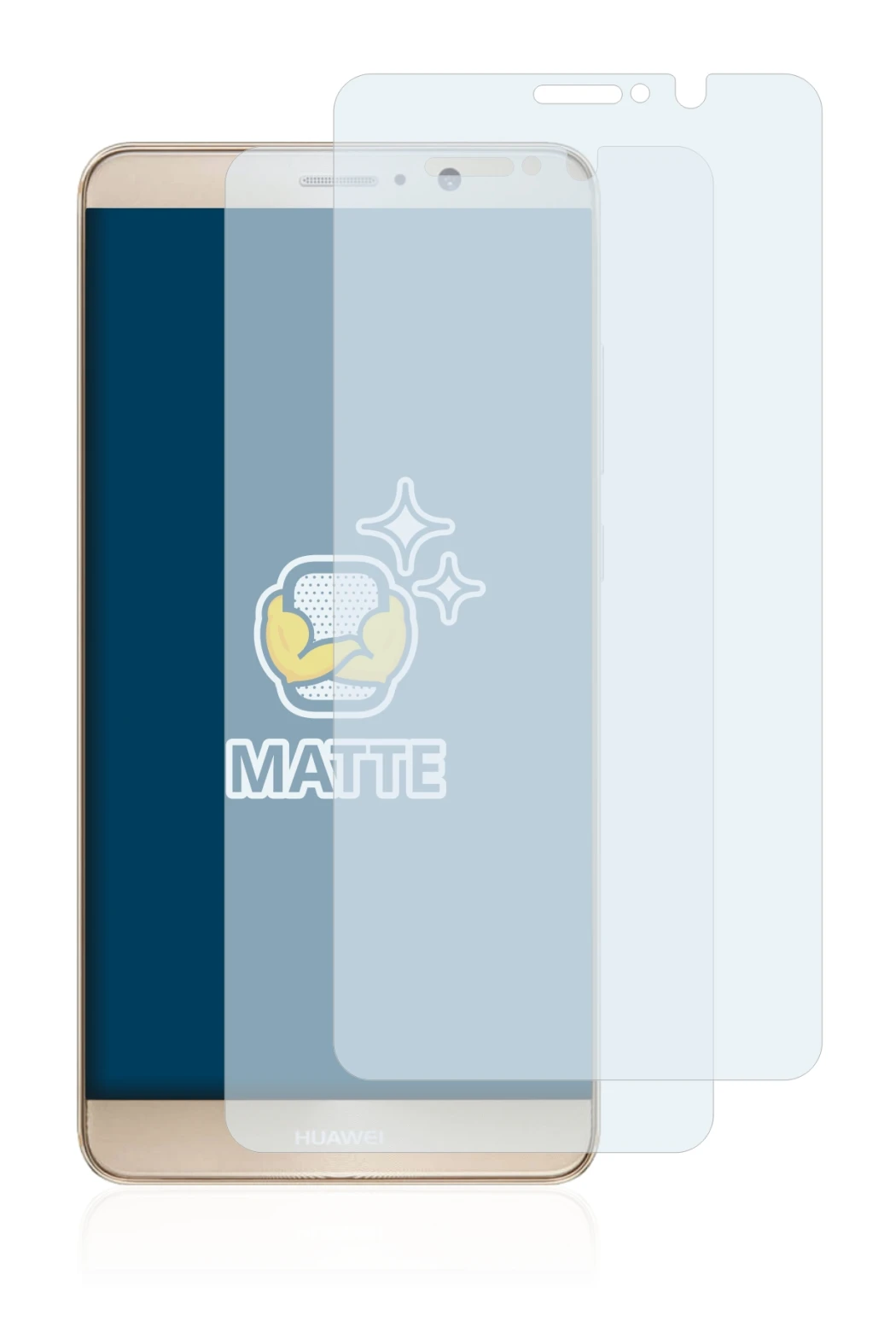 Image of the device Huawei Mate 9 with a wide variety of screen protectors.