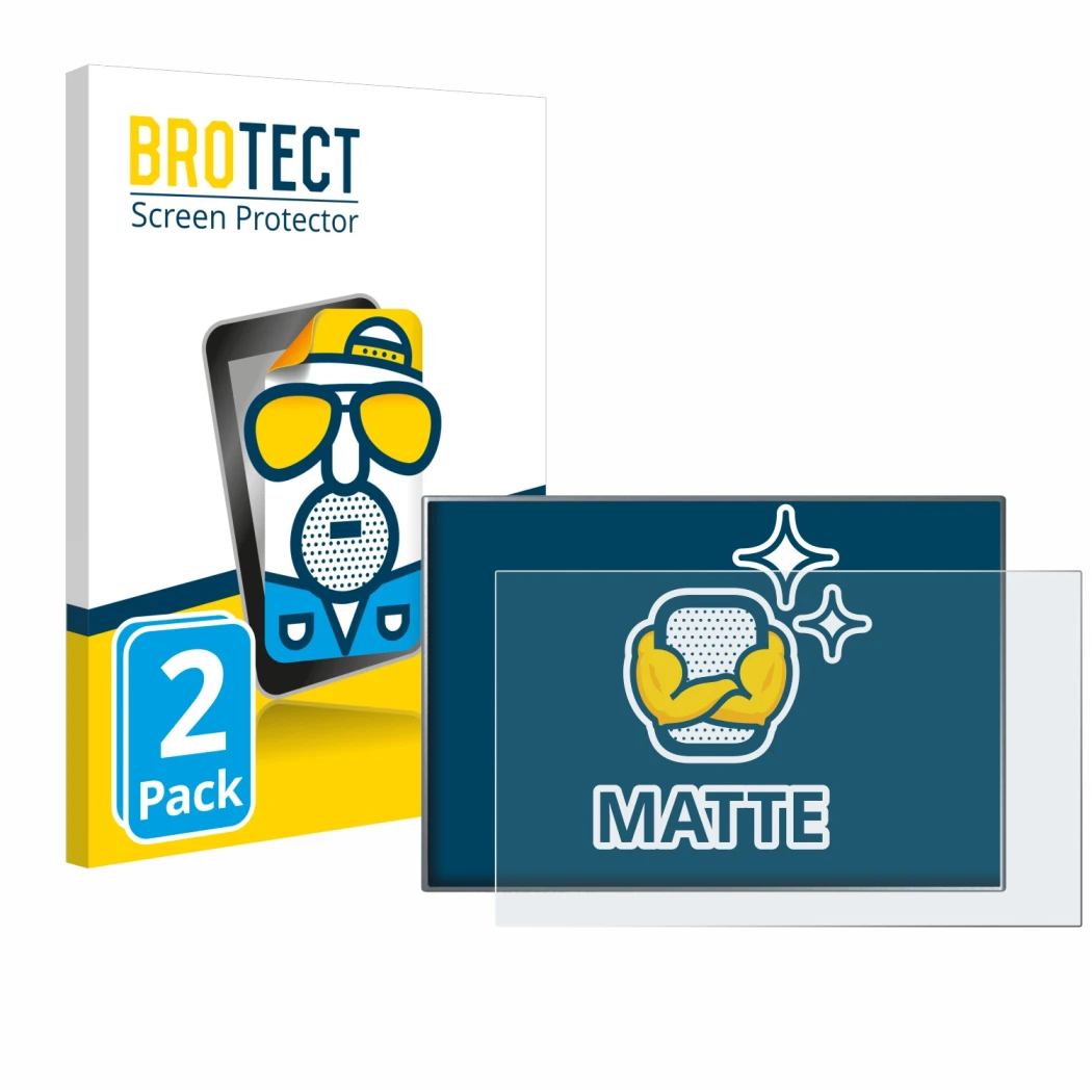 Front side of a product packaging with the brand logo BROTECT. Next to it is the device Siemens Simatic HMI KTP 900 Basic show