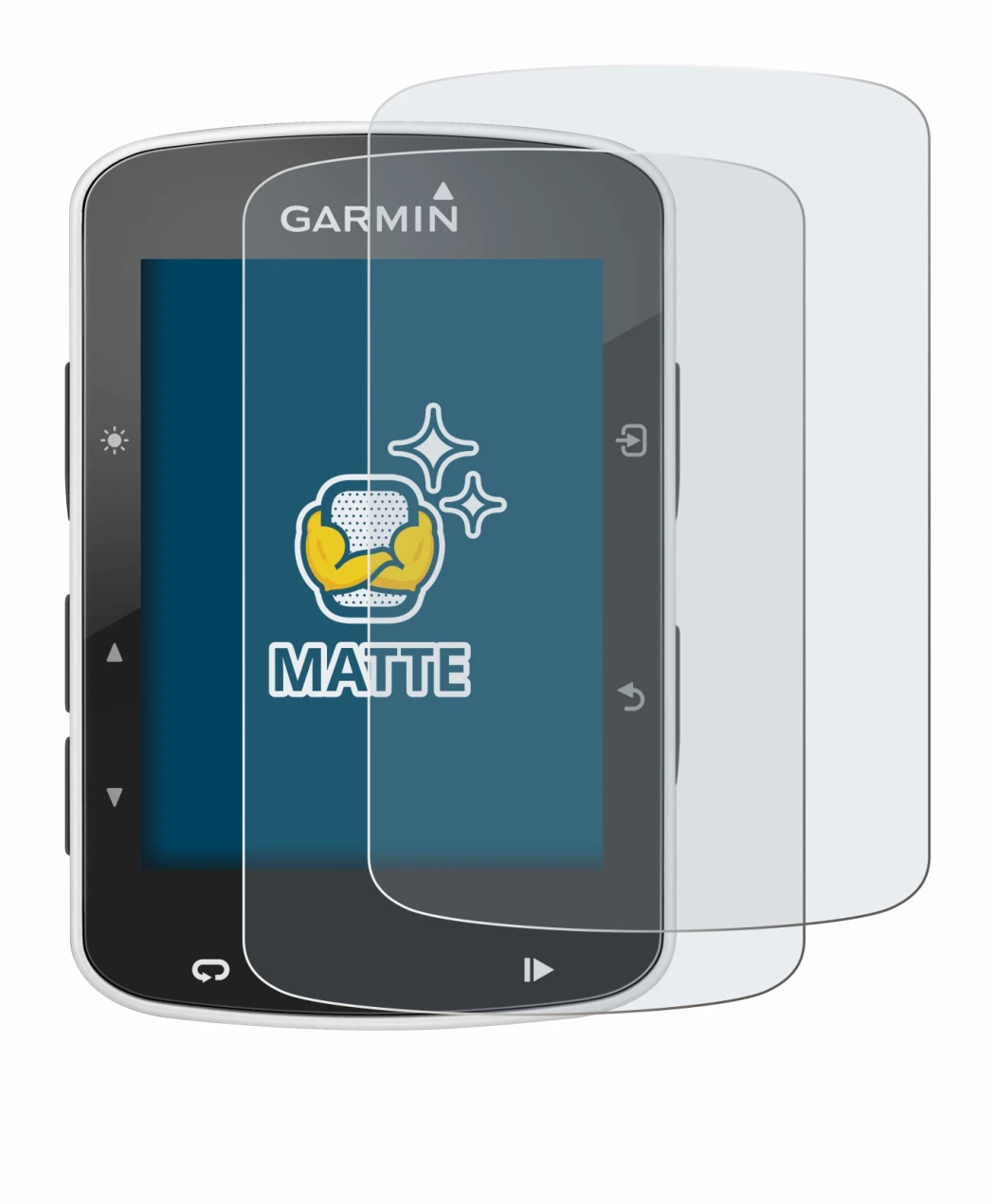 Image of the device Garmin Edge 820 with a wide variety of screen protectors.