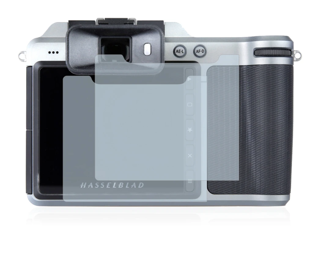 Image of the device Hasselblad X1D-50c with a wide variety of screen protectors.