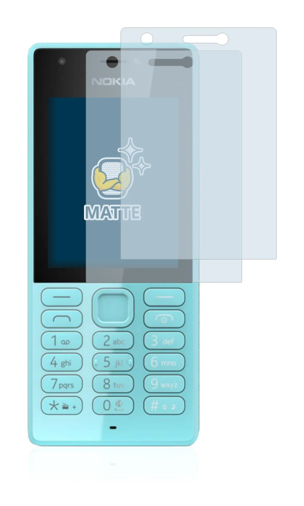 Image of the device Nokia 216 with a wide variety of screen protectors.