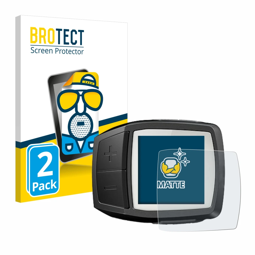 Front side of a product packaging with the brand logo BROTECT. Next to it is the device Bosch Purion shown with the correspond