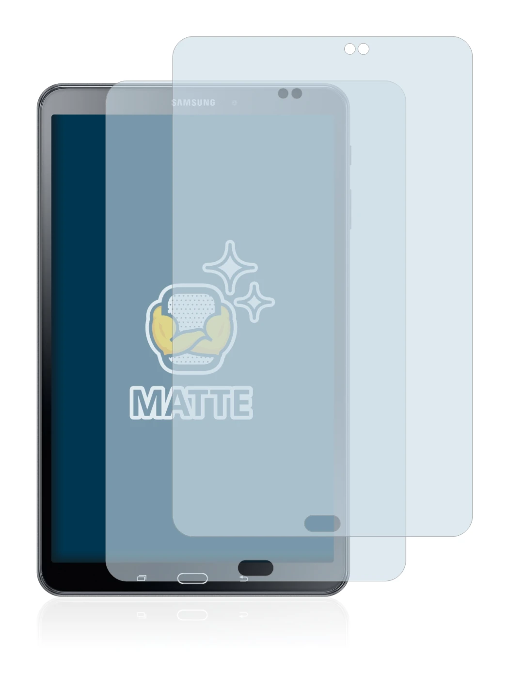 Image of the device Samsung Galaxy Tab A 10.1 2016 with a wide variety of screen protectors.