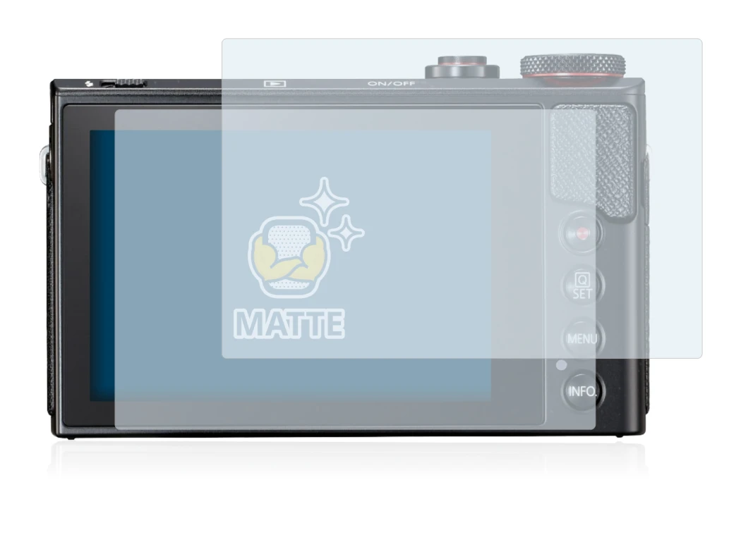Image of the device Canon PowerShot G9 X Mark II with a wide variety of screen protectors.