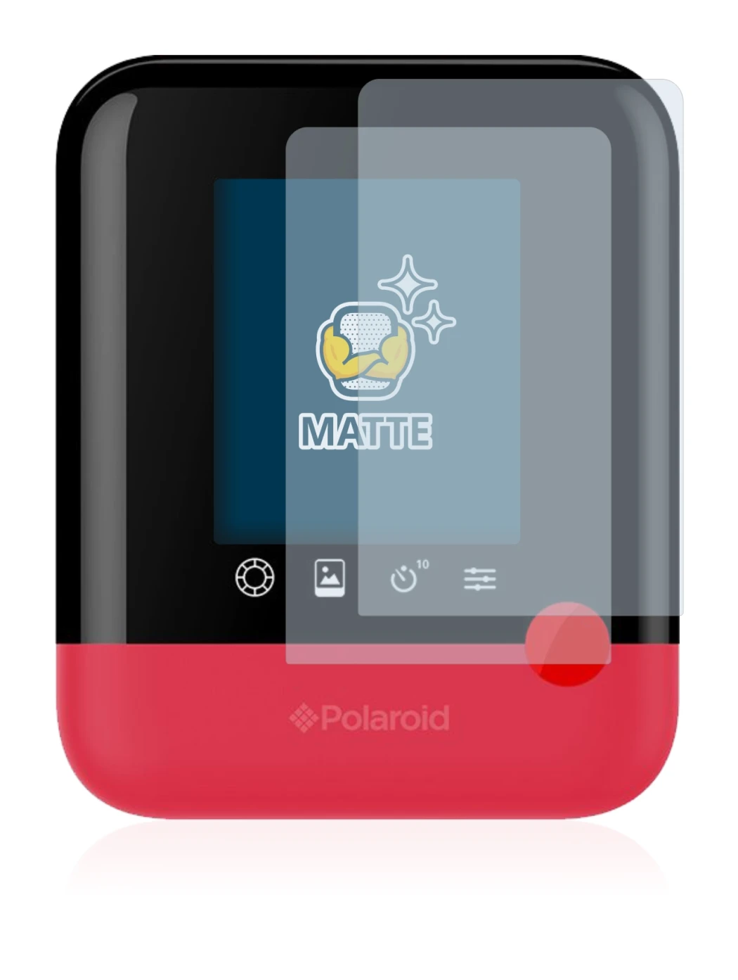 Image of the device Polaroid Pop with a wide variety of screen protectors.
