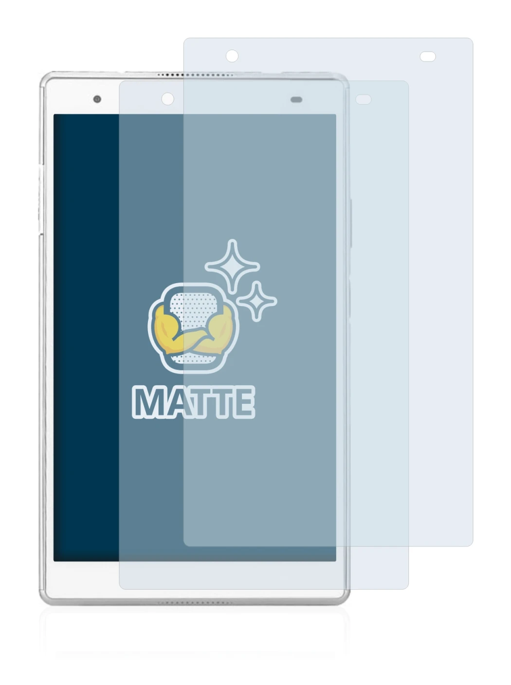 Image of the device Lenovo Tab 4 8 Plus with a wide variety of screen protectors.