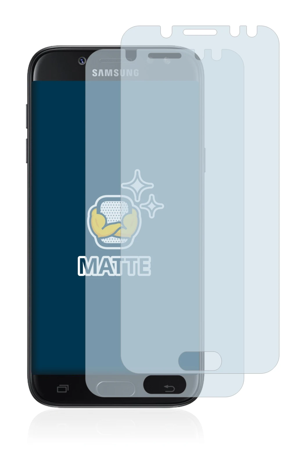 Image of the device Samsung Galaxy J5 2017 with a wide variety of screen protectors.