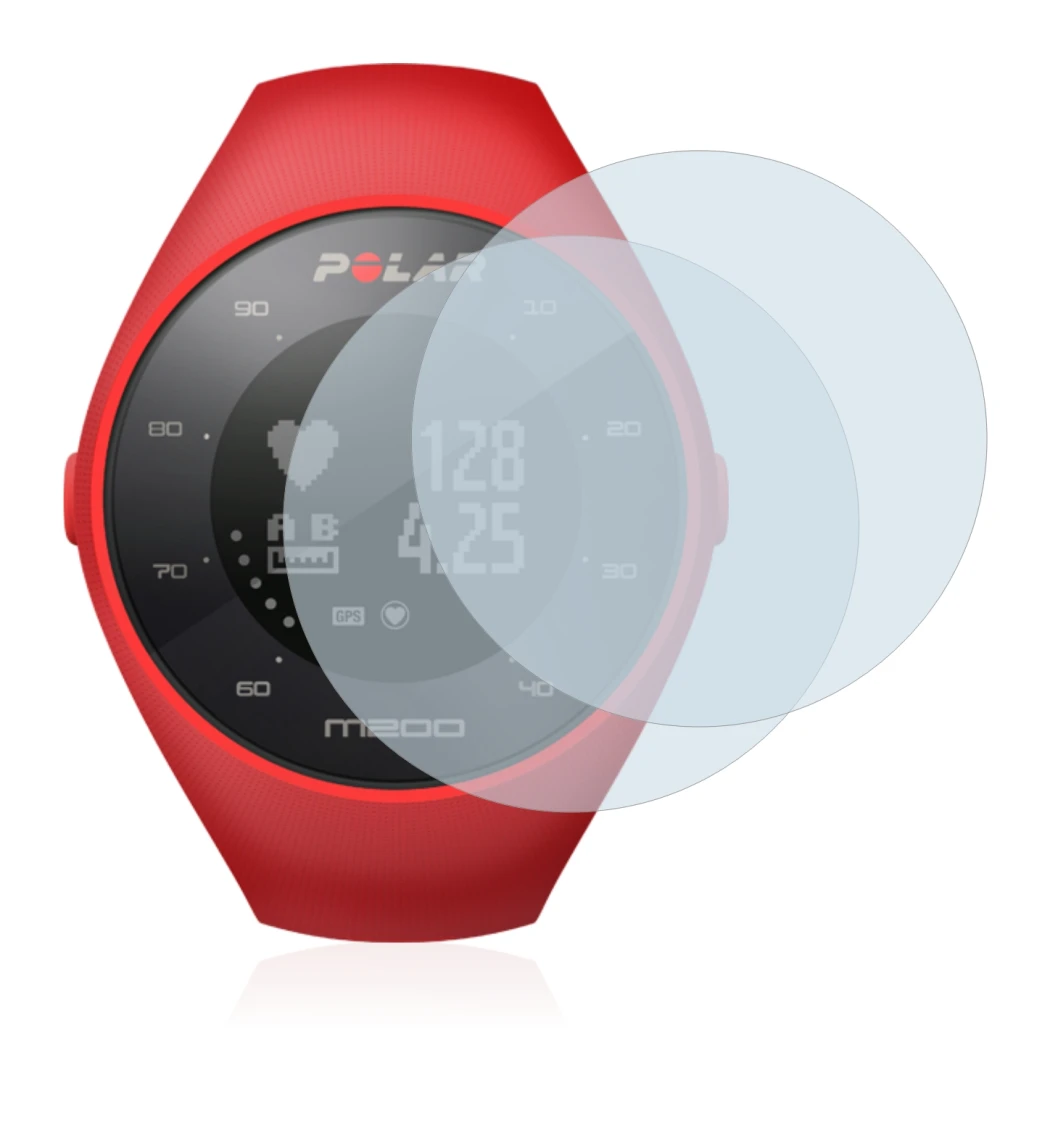 Image of the device Polar M200 with a wide variety of screen protectors.