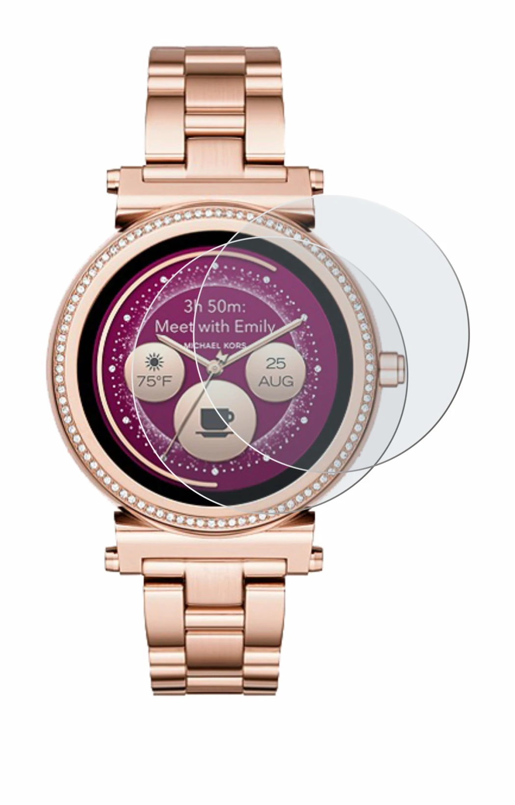 Image of the device Michael Kors Access Sofie with a wide variety of screen protectors.