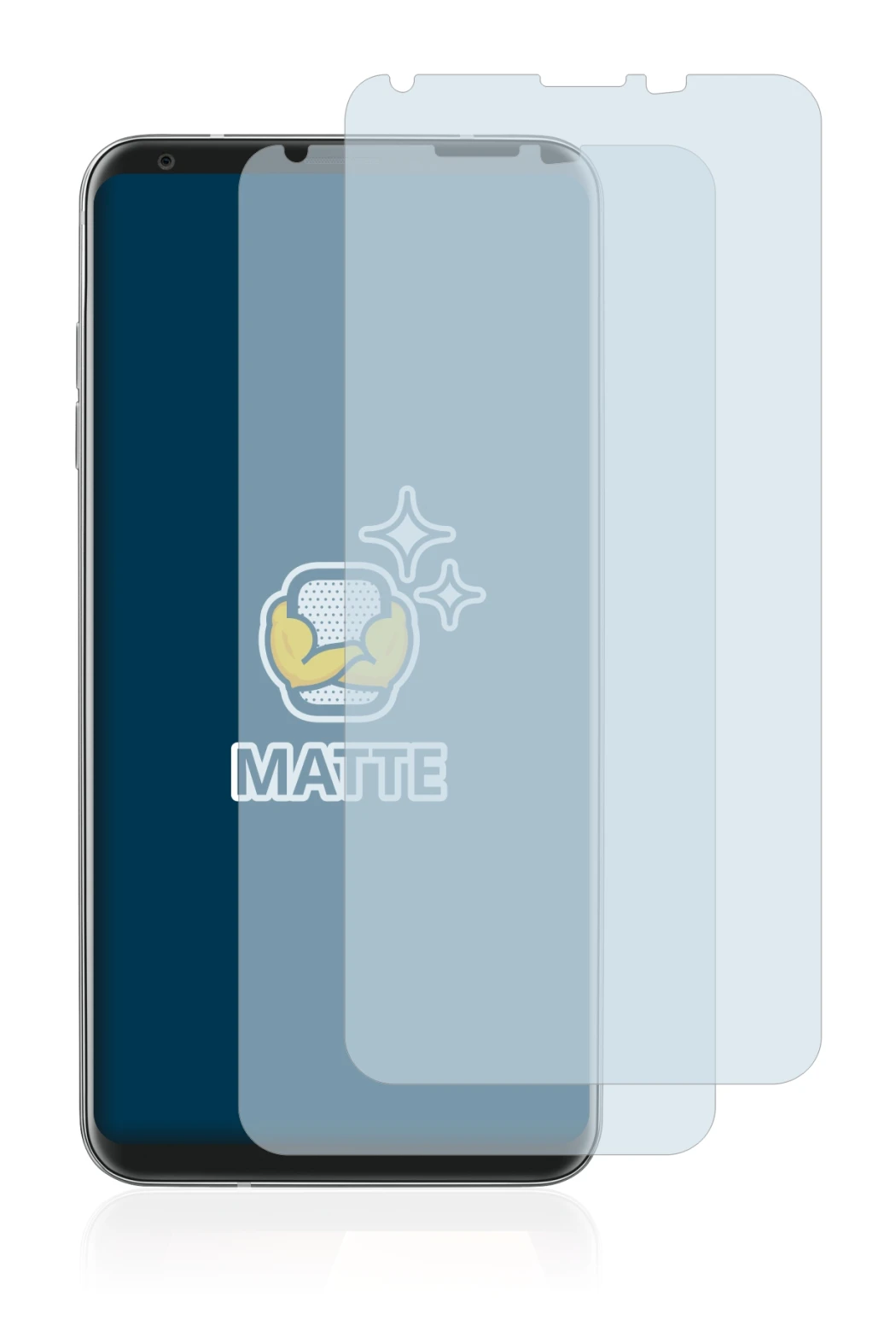 Image of the device LG V30 with a wide variety of screen protectors.