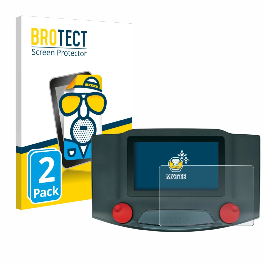 Front side of a product packaging with the brand logo BROTECT. Next to it is the device Märklin Central Station 3 shown with t
