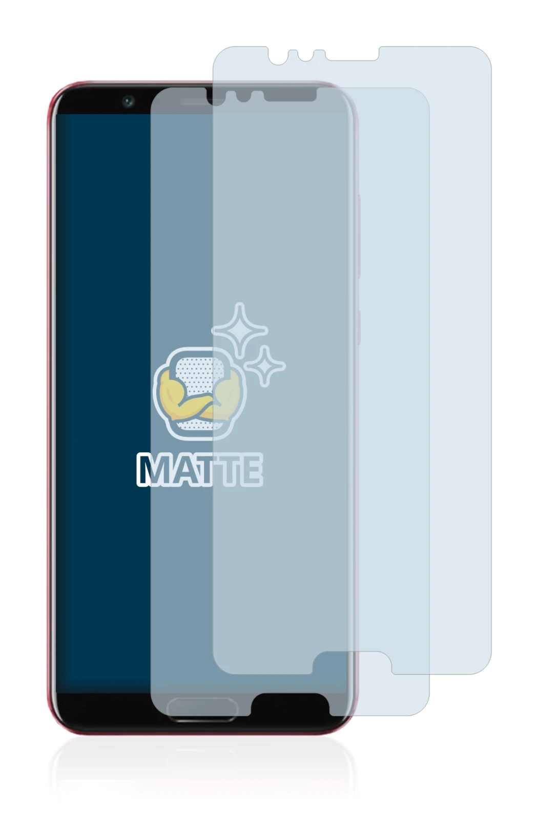 Image of the device Honor View 10 with a wide variety of screen protectors.