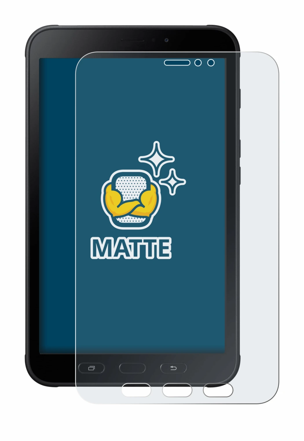 Image of the device Samsung Galaxy Tab Active 2 with a wide variety of screen protectors.