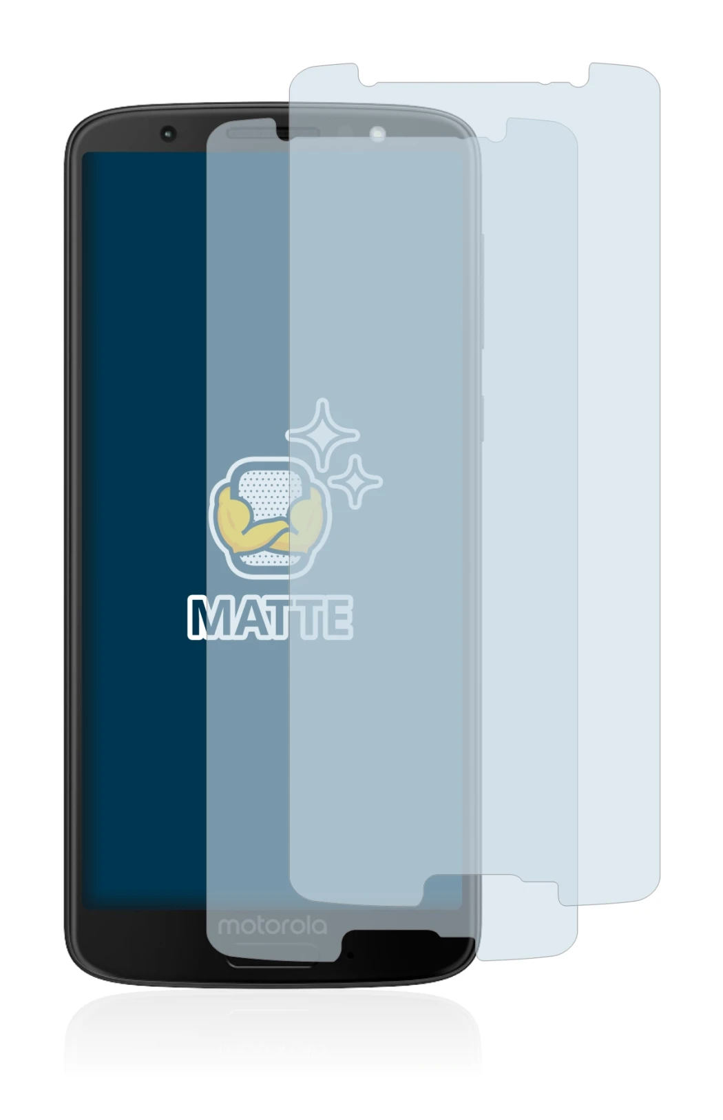 Image of the device Motorola Moto G6 with a wide variety of screen protectors.