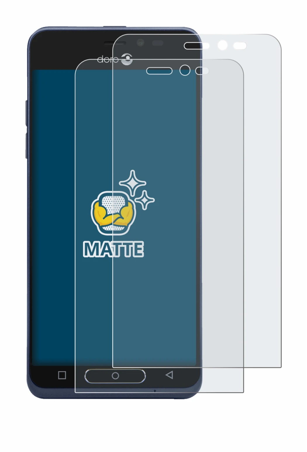 Image of the device Doro 8035 with a wide variety of screen protectors.