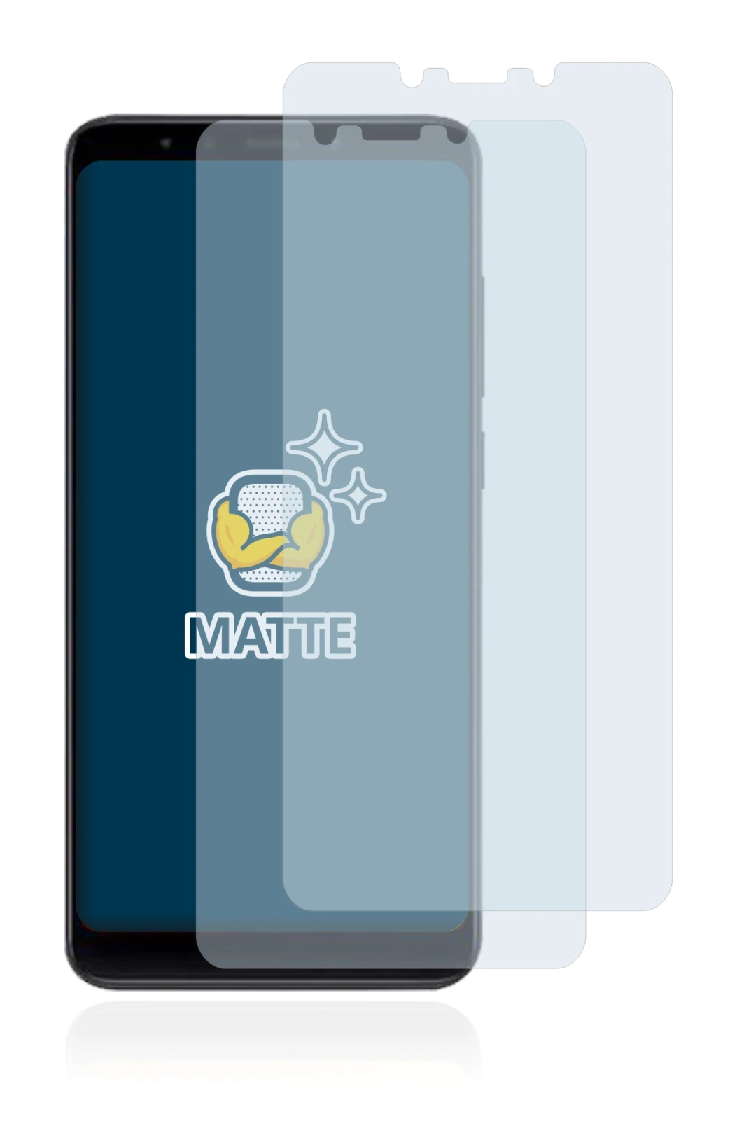 Image of the device Xiaomi Mi A2 with a wide variety of screen protectors.