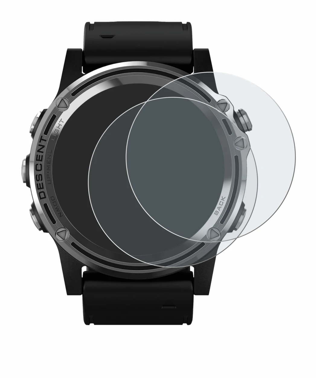 Image of the device Garmin Descent Mk1 with a wide variety of screen protectors.