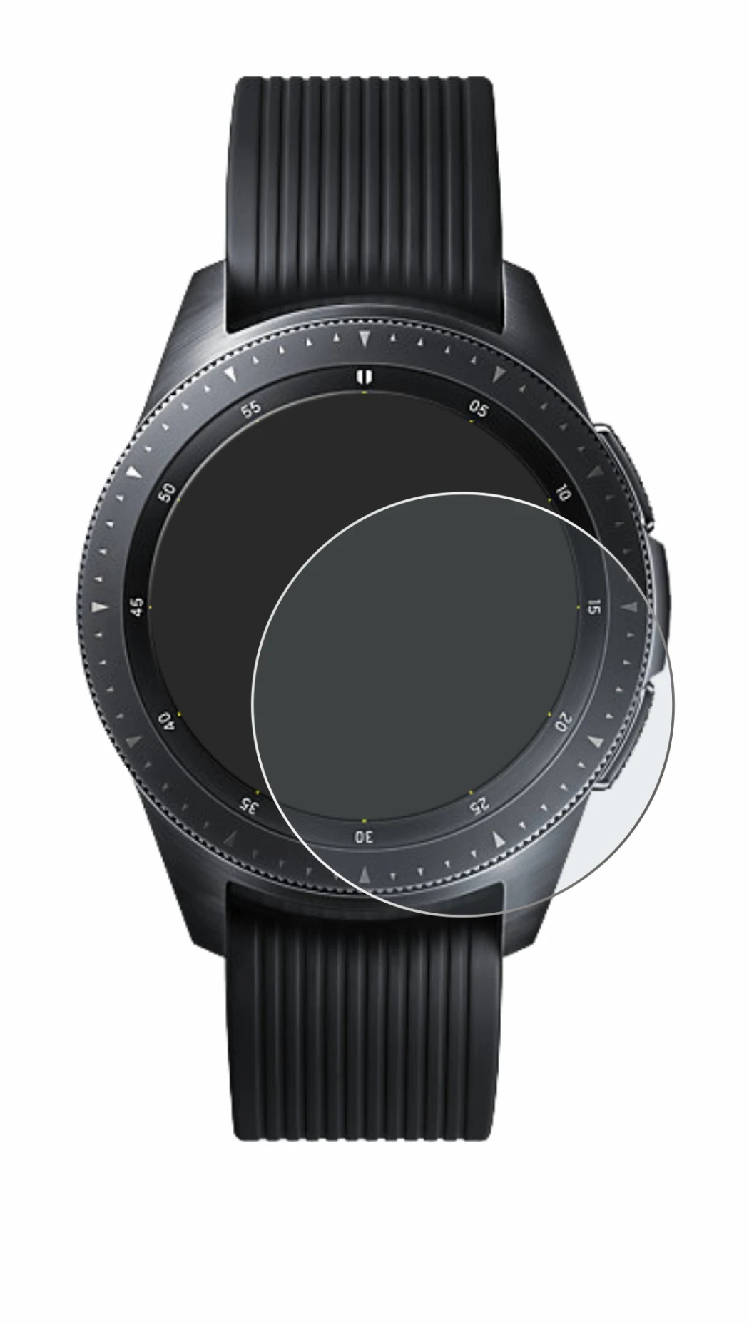 Image of the device Samsung Galaxy Watch (42 mm) with a wide variety of screen protectors.