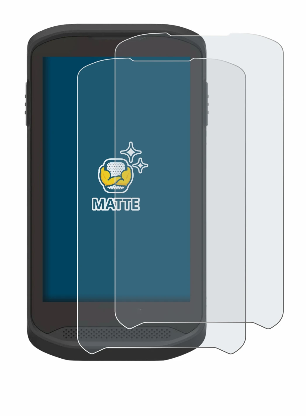 Image of the device Zebra TC25 with a wide variety of screen protectors.